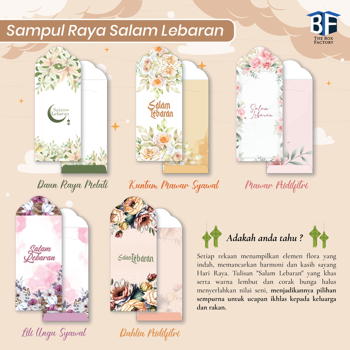 Design Pcs Pkt Sampul Duit Raya Aidilfitri Minimalist Angpau