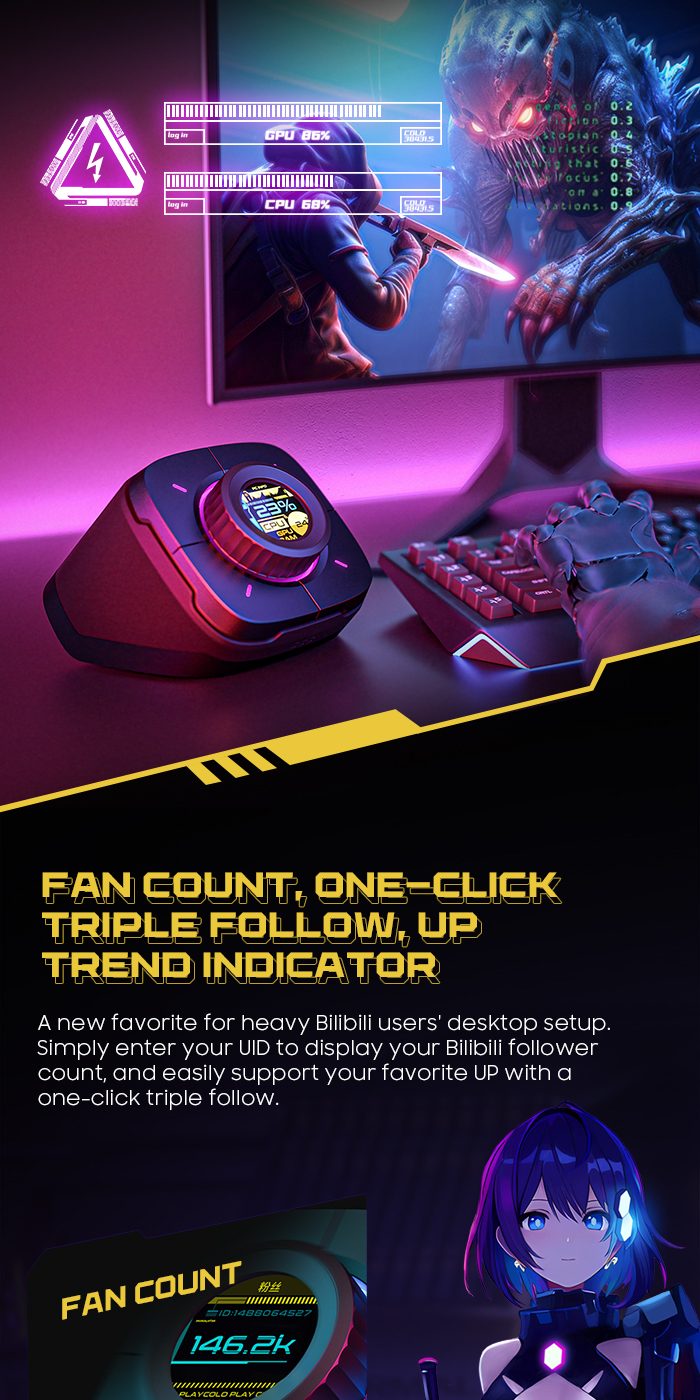 COLOLIGHT COLO PLAY Cyberpunk Desktop Controller Dekstop Clock PC ...