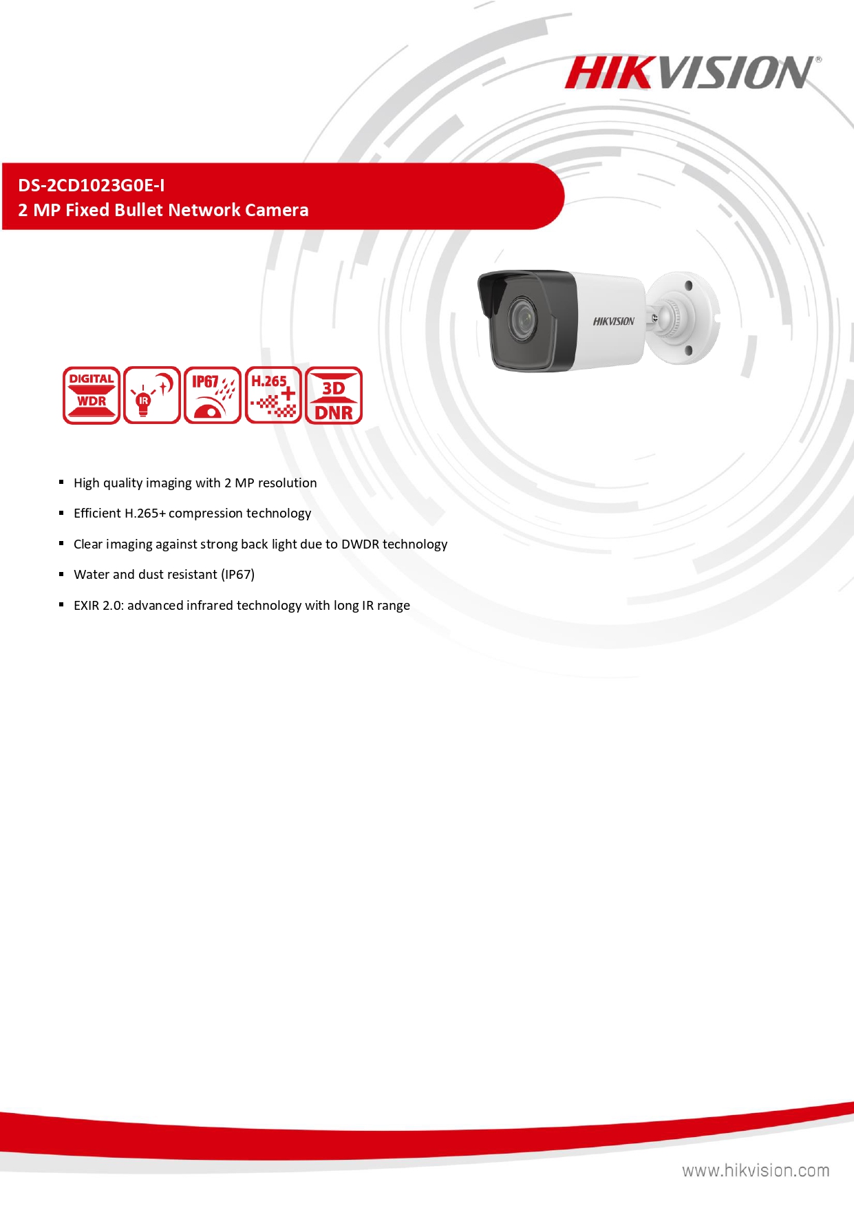 Hikvision 2MP 2 Megapixel Outdoor Bullet IP Network CCTV Camera WDR 30m ...