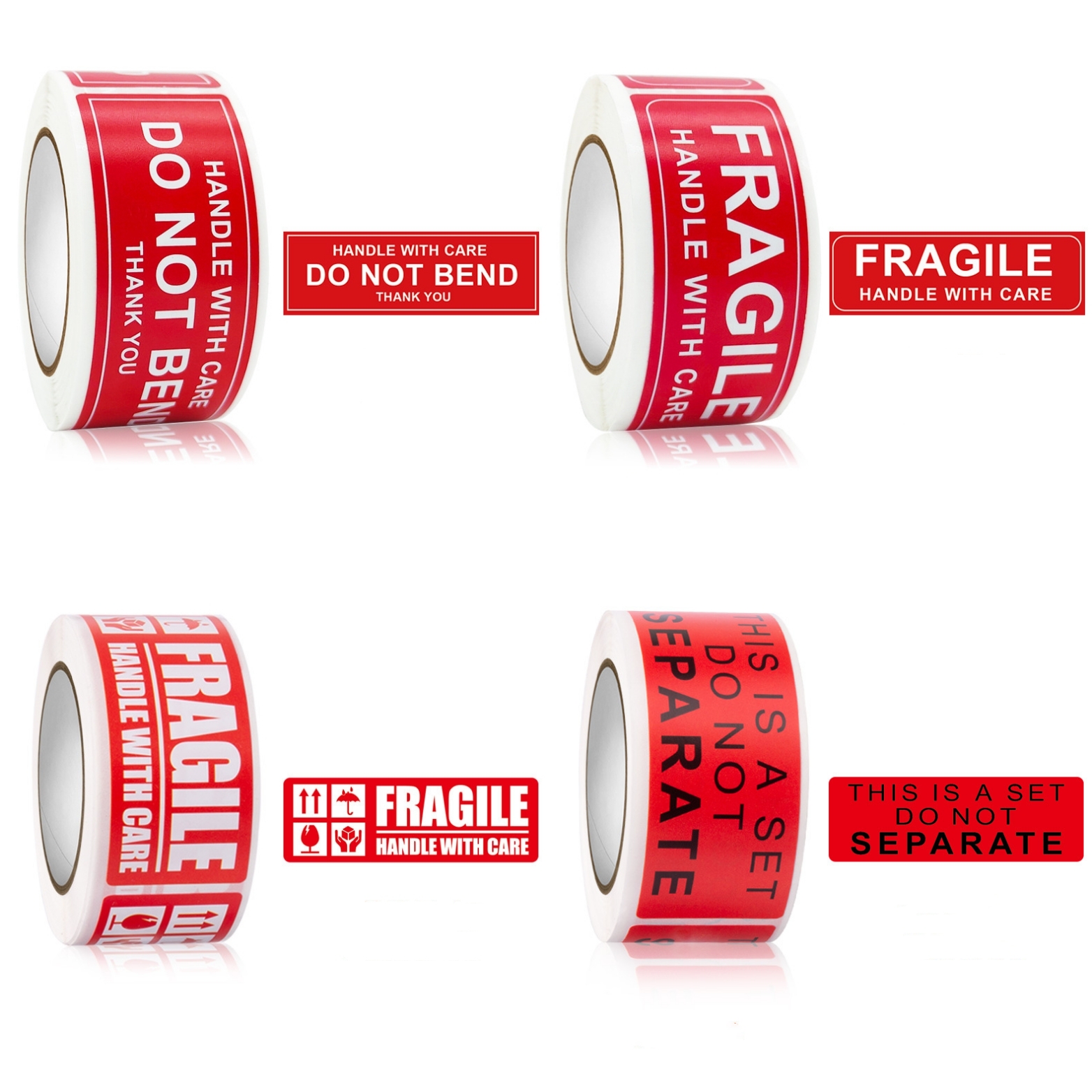 150pcs/roll FRAGILE Handle with Care Do Not Bend Thank You Cautionary ...