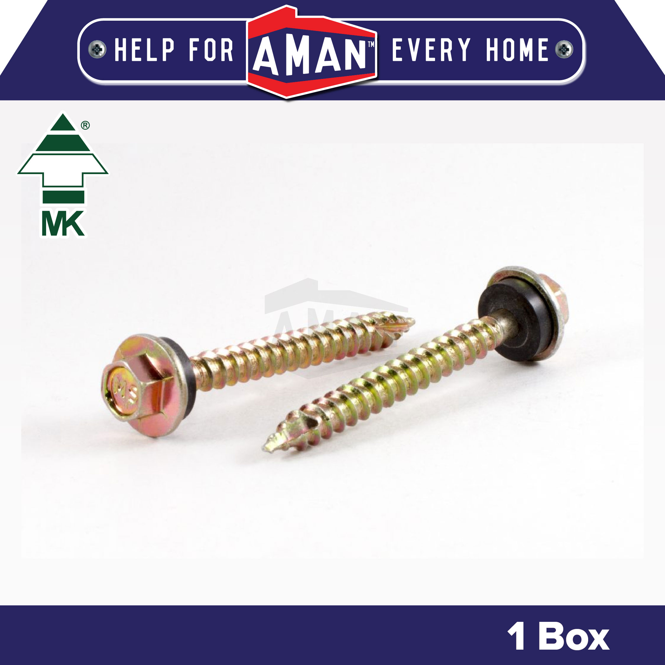 MK Self Drilling Screw Skru Mata Drill Kayu With Washer TD-HRW 520 525 ...