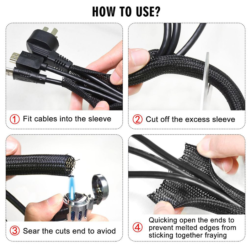 Management Cable Cover Protection Wire Protector PC TV Cable Split ...