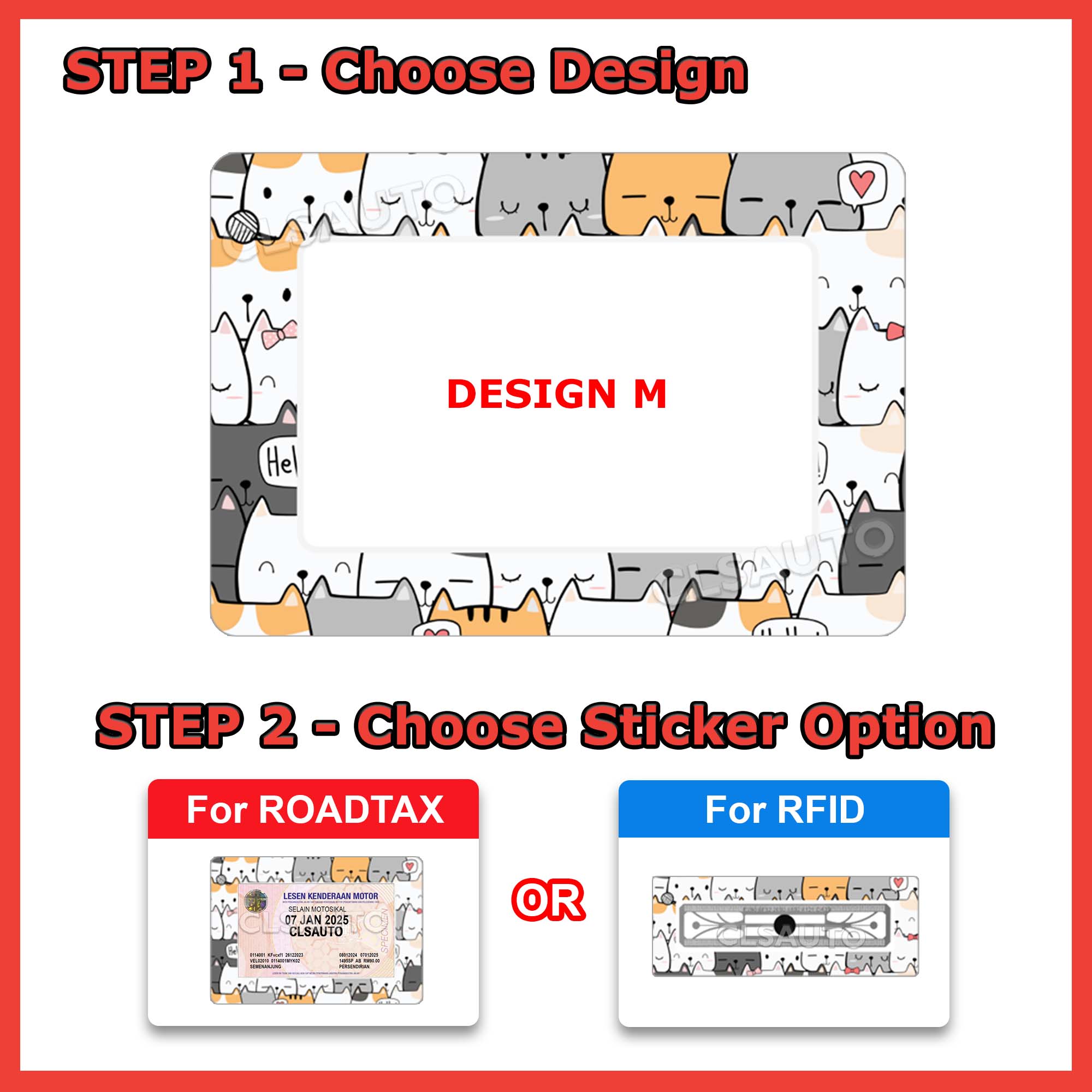 Cute Cat Car Roadtax Sticker RFID – Pelekat Kucing Comel Accessories ...