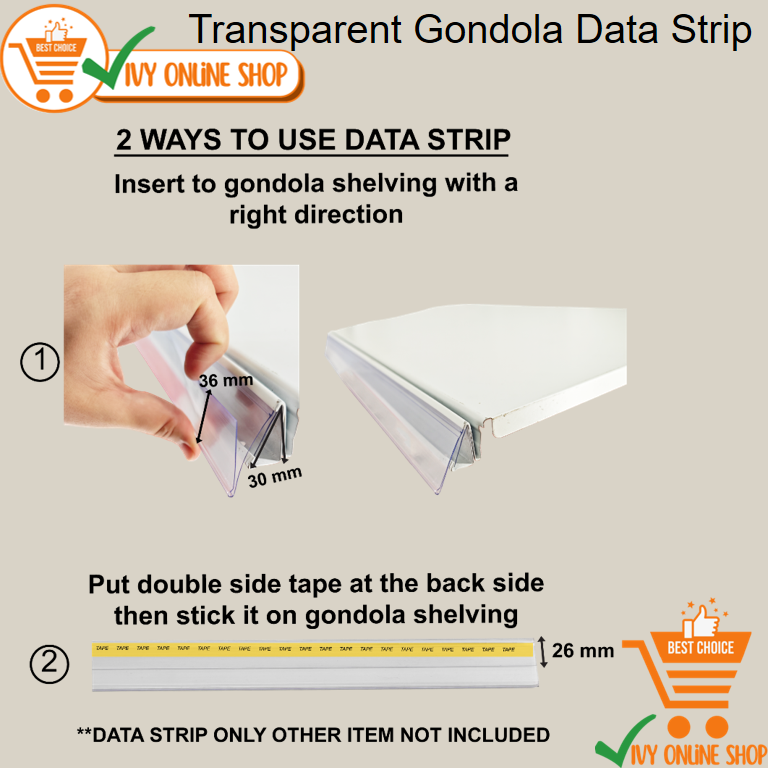 Transparent Gondola Data Strip 1188mm/1pcs | Shopee Malaysia