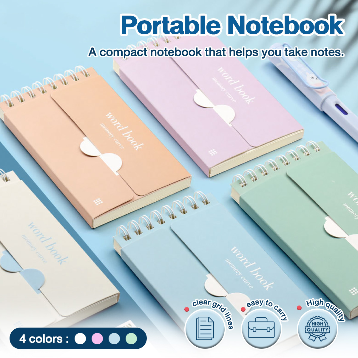 Vocabulary Recite Words Book Pocket Memory Notepad Portable school ...