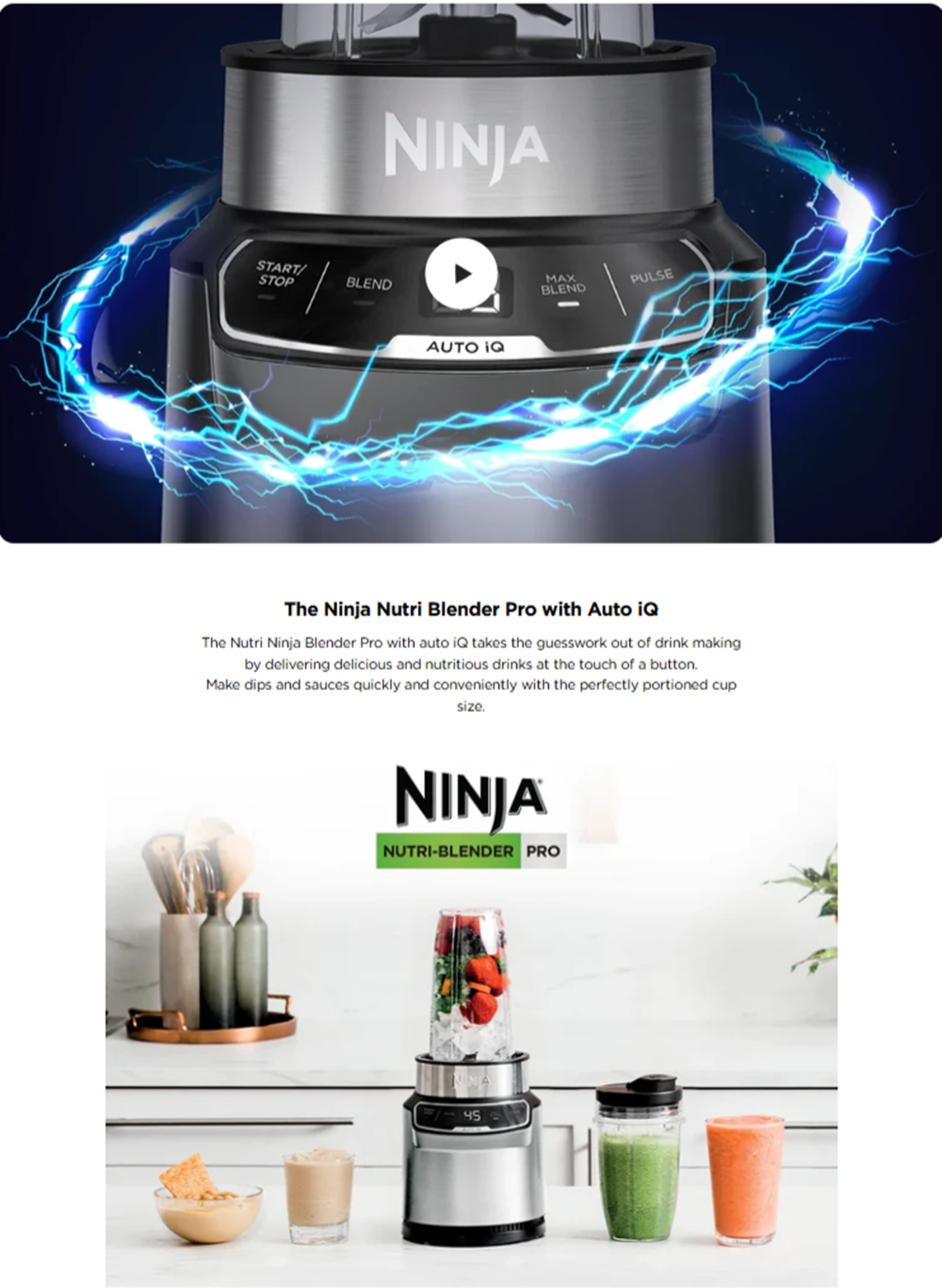 Ninja BN500 1000W Nutri-Blender Pro With Auto IQ | ESH | Shopee Malaysia