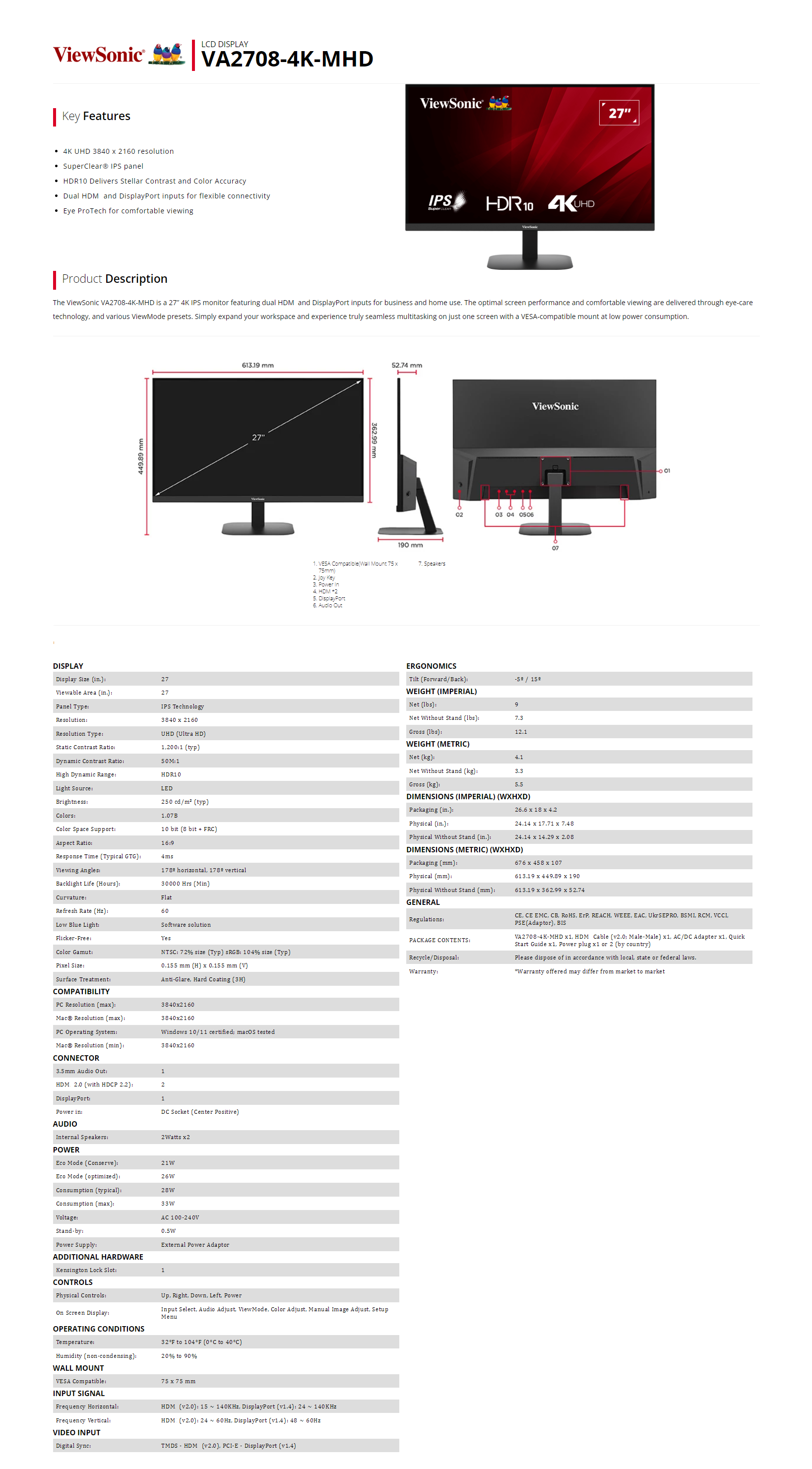 VIEWSONIC 27