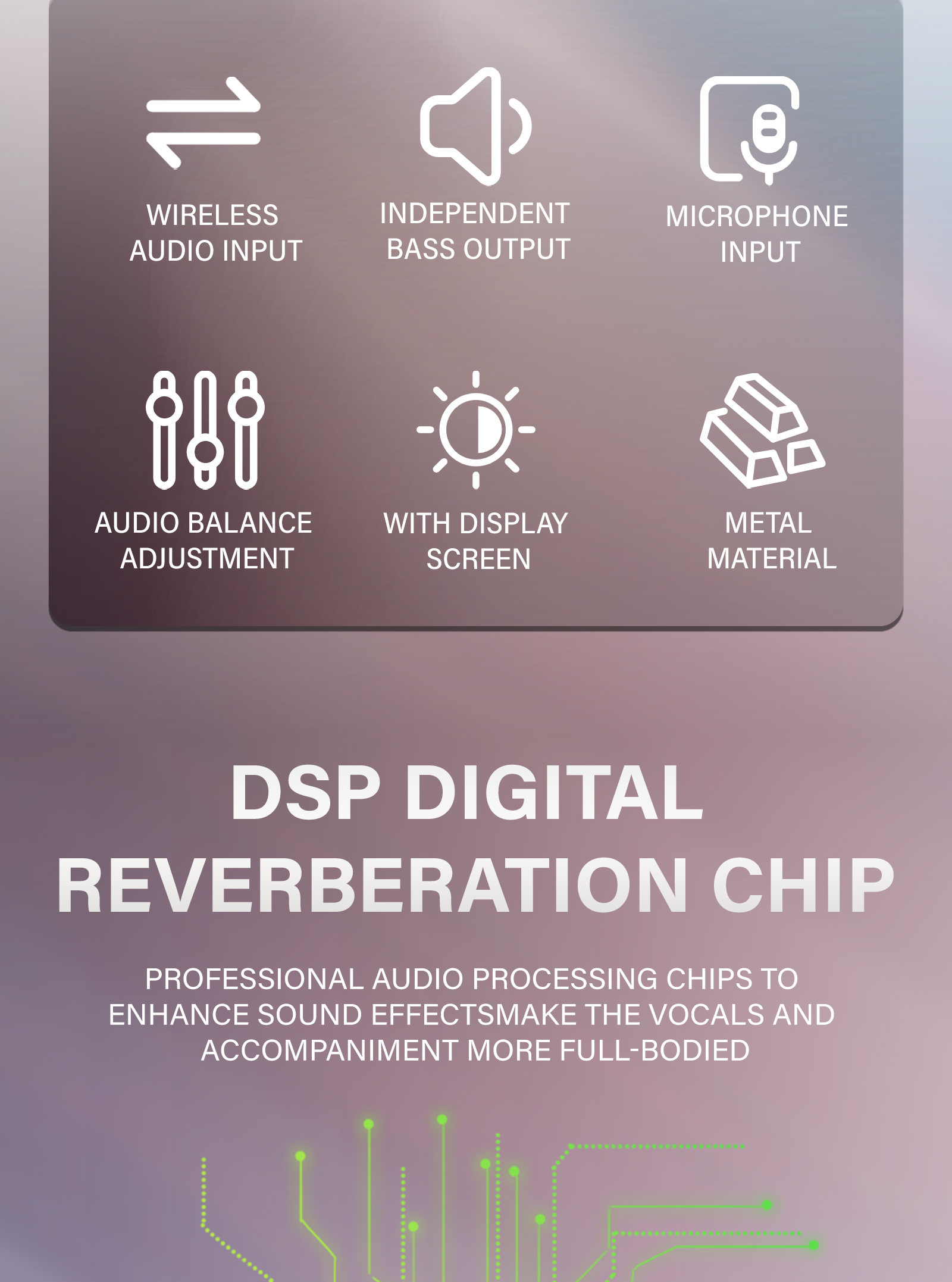 Effector built-in DSP pre-effector Adjust sound effects Singing ...