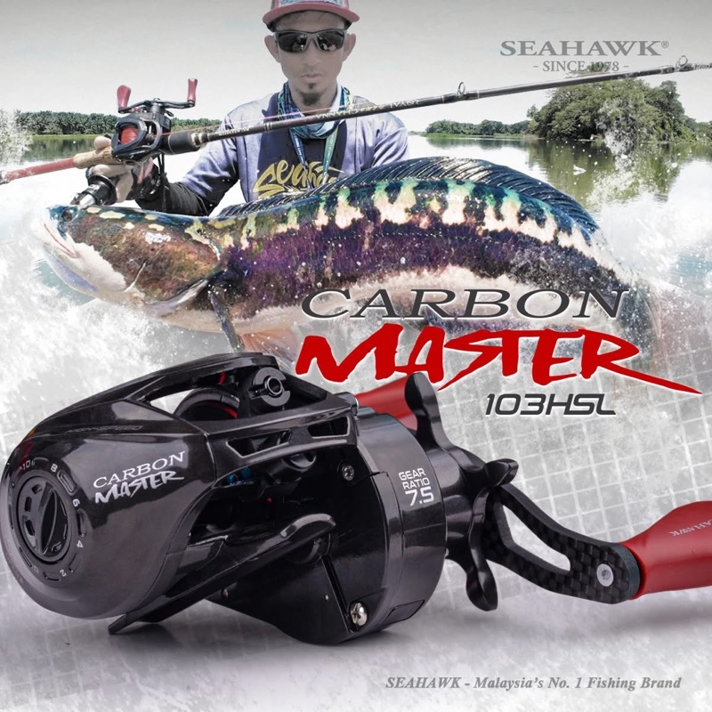 2025 SEAHAWK CARBON MASTER 103HSL Baitcast Reel BC Baitcasting Casting ...