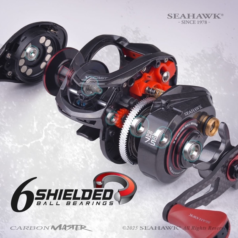 2025 SEAHAWK CARBON MASTER 103HSL Baitcast Reel BC Baitcasting Casting ...