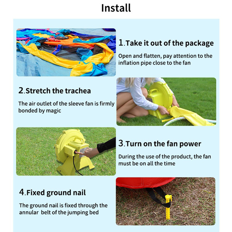 🔥12-Hour Ship🔥 Inflatable Slide Playground Outdoor Kids Play House ...