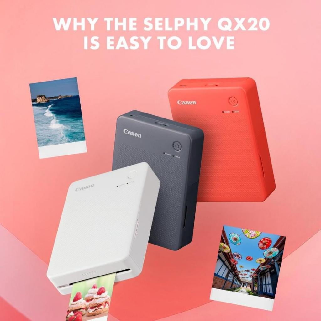 CANON SELPHY QX20 COMPACT, PORTABLE PHOTO PRINTER CARD-SIZED PRINTS AND ...