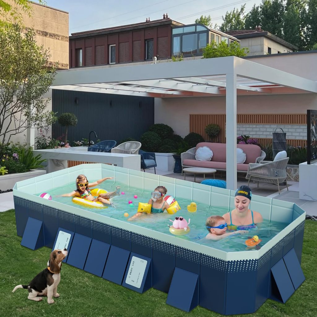 Non Inflatable Foldable Swimming Pool Durable Family Outdoor Kolam ...