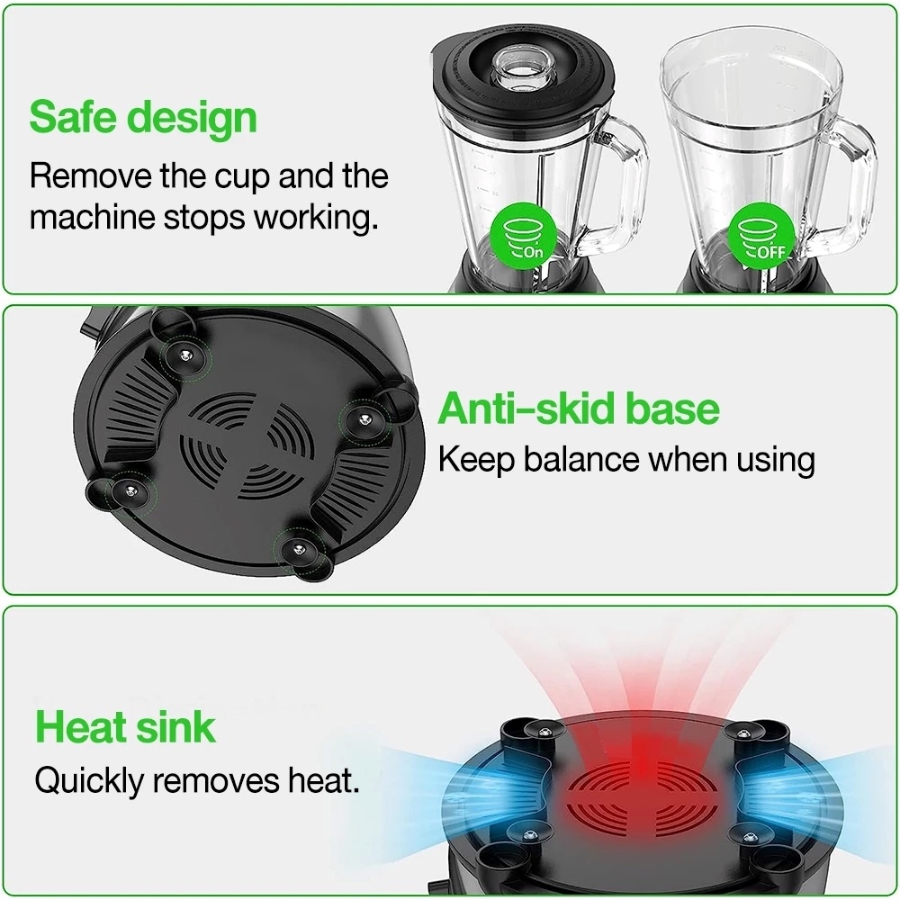 Blender Juice 2L Crushed Ice Grinding Juicer Blender Stainless Steel ...