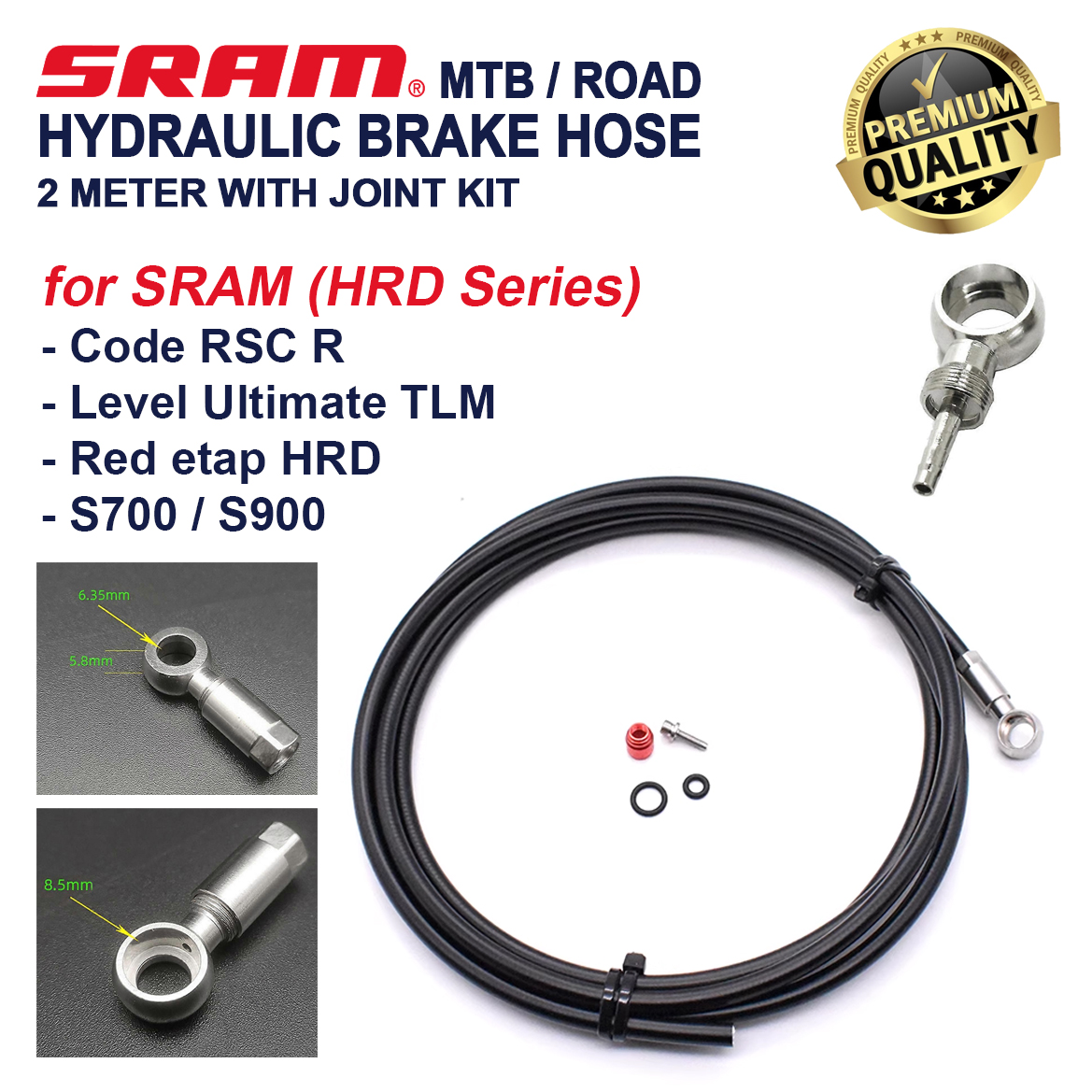 SRAM Avid Hydraulic Brake Cable Hose Set for Roadbike Sram Red Force ...