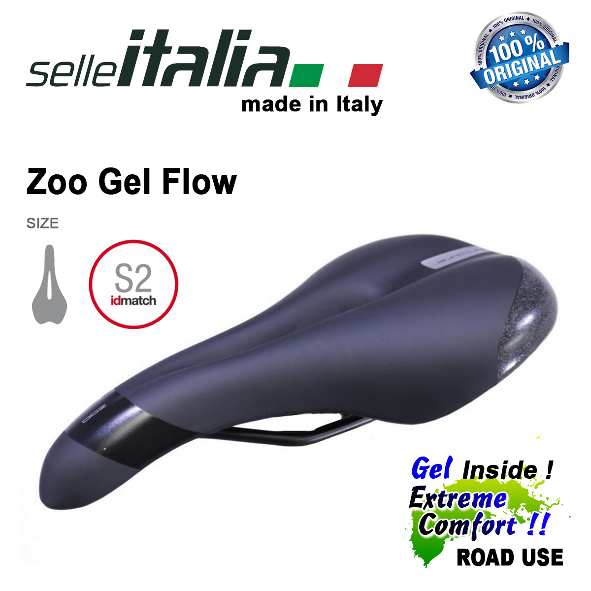 Selle Italia SLR Boost Gravel TI 316 Superflow – Comfortabel Gravelfietszadel met Gel, Superflow-Gat en Hi-viz Inzetstukken – Maat L3, Blauw