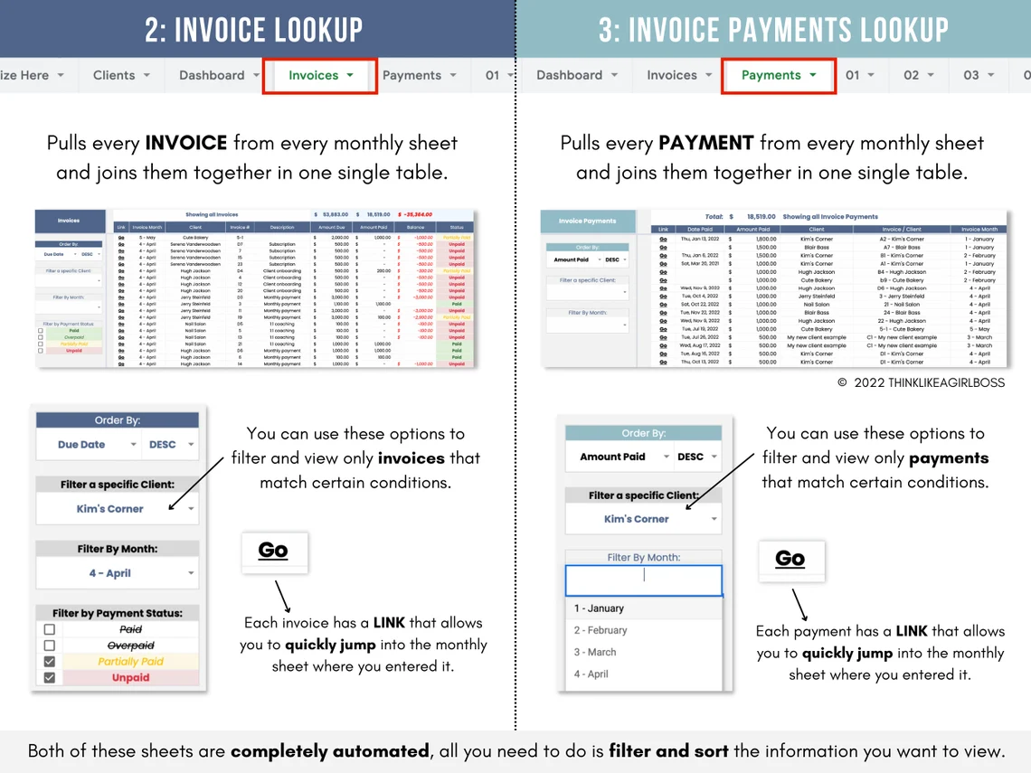 Invoice Tracker Spreadsheet - Invoice Manager - Google Sheets Template ...