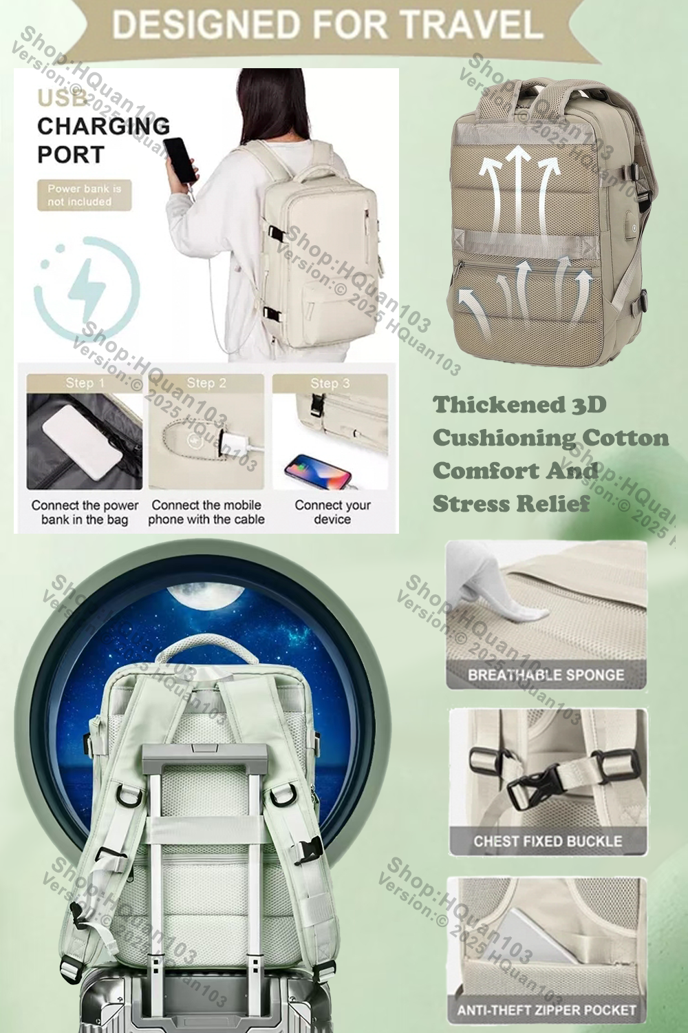 【Ready Stock】larger capacity backpack Laptop bag Multilayer pocket ...