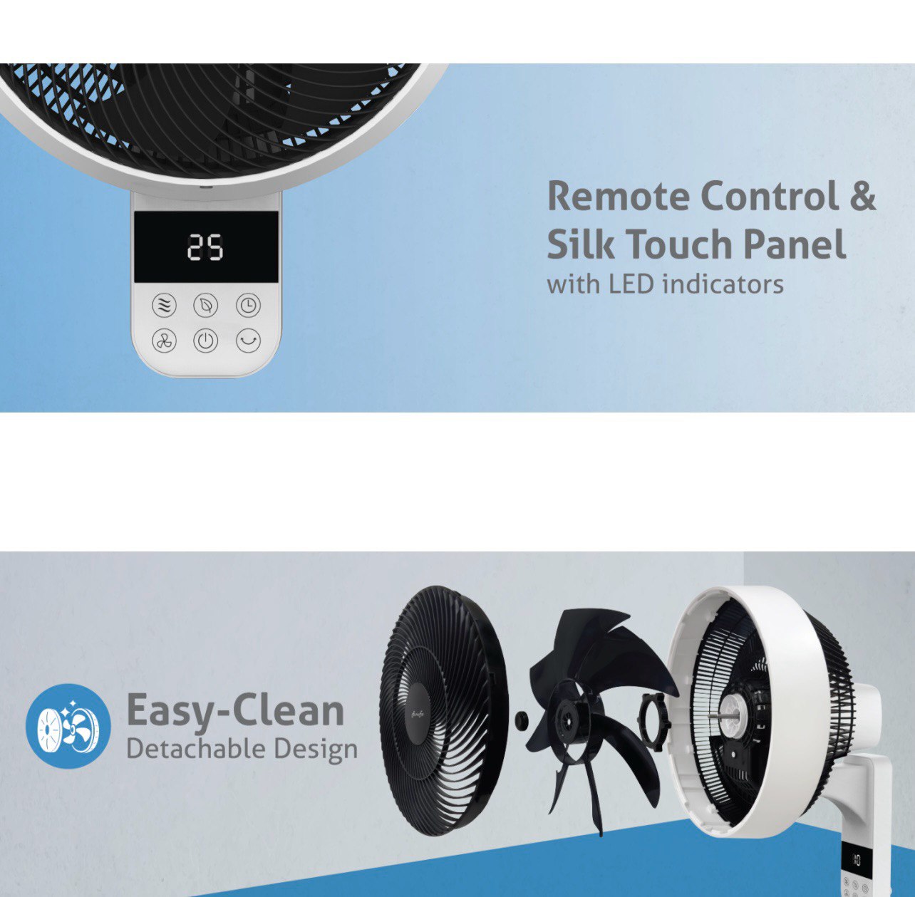 ALPHA MOTTO B32 Wall Fan 14 inches Blades 10 Speeds with Remote Control ...