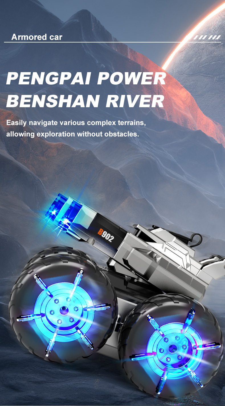 Ship From KL RC Dual Shooter Tanker Water Land Remote Control Hand ...
