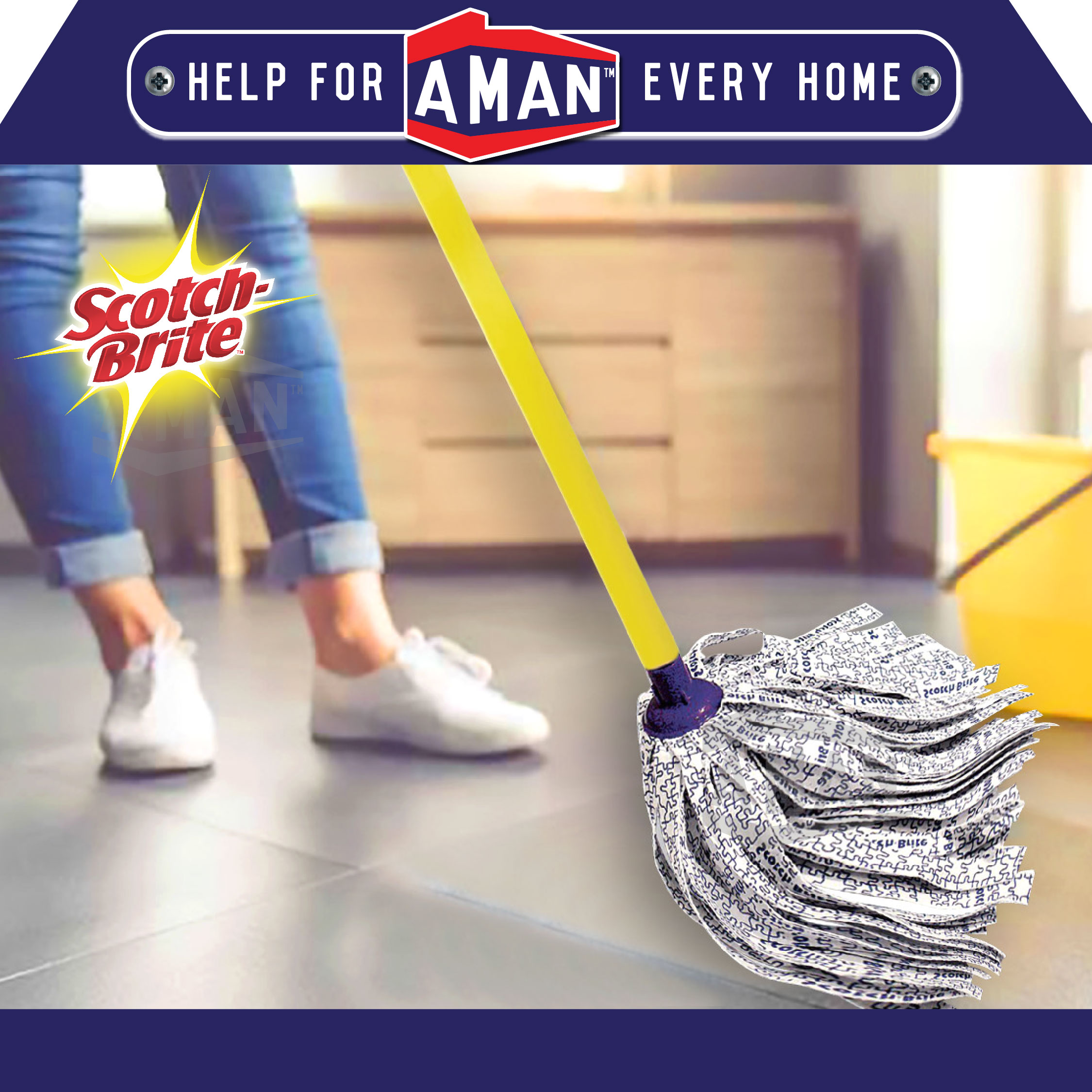 3M SCOTCH BRITE Mop Jalur Penyerap High Water Absorbent Non Woven Strip ...
