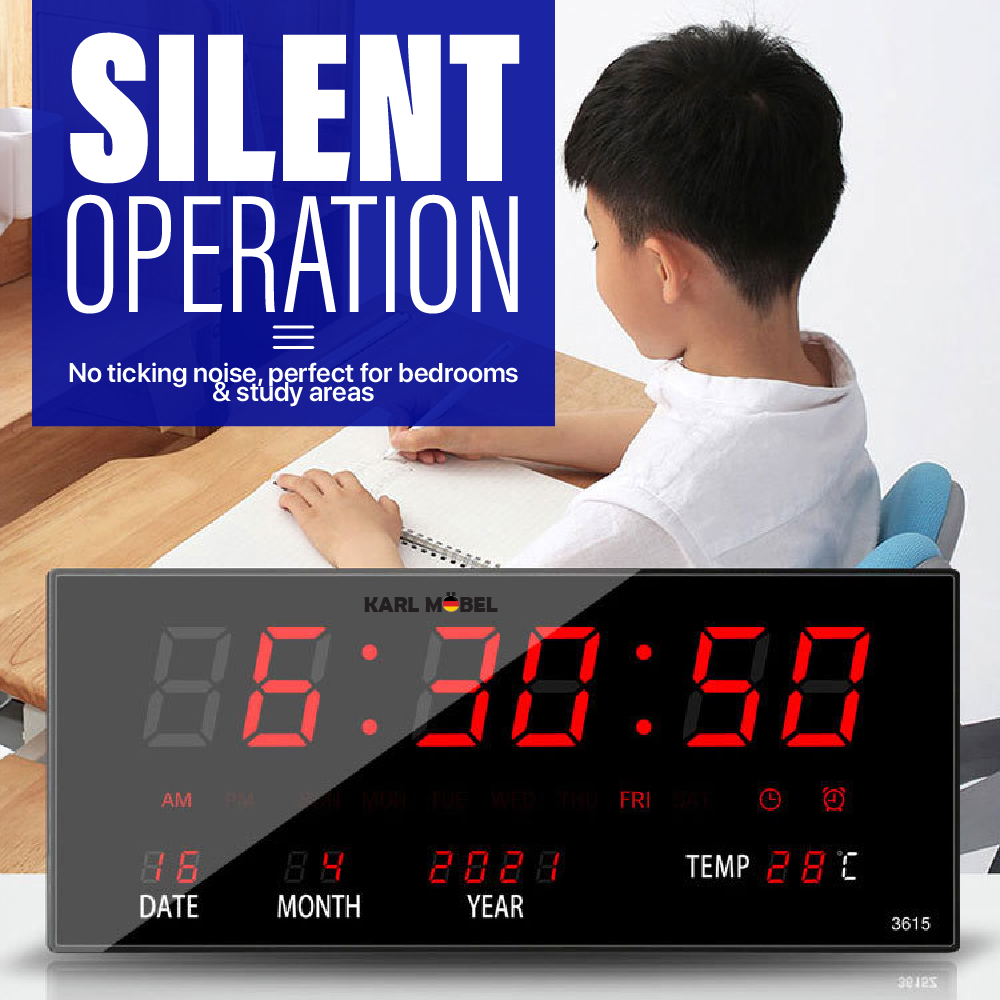 Digital LED Number Clock Digital Clock LED Jam Meja Digital LED Wall ...