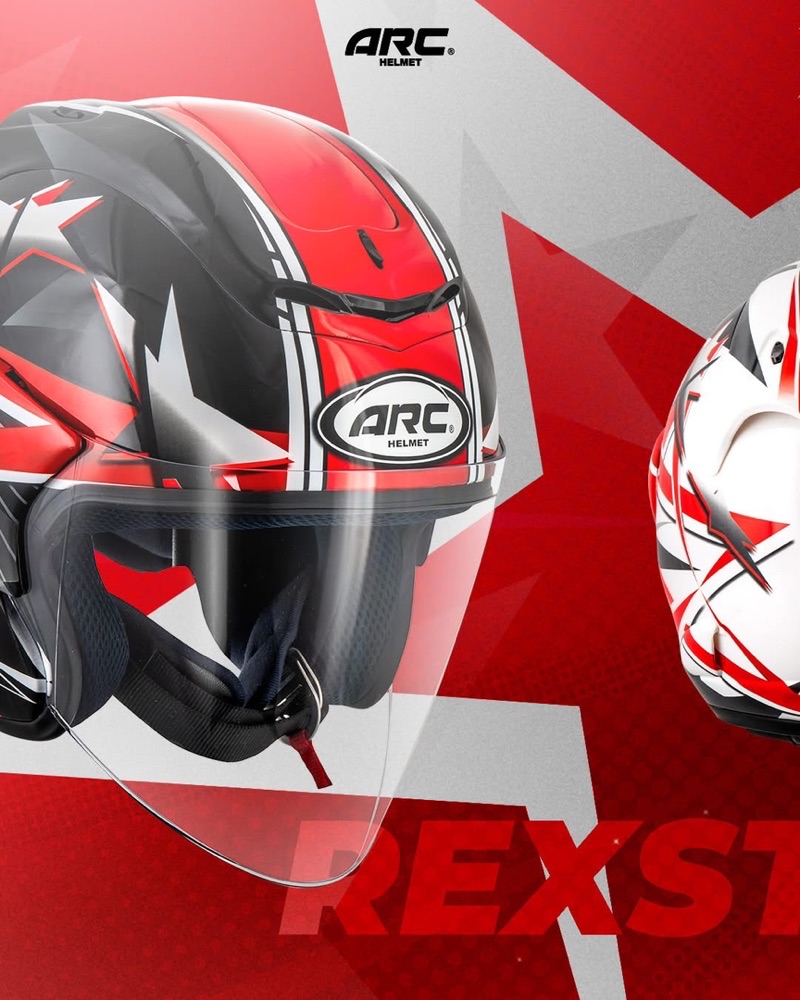 ARC Helmets RITZ [REXSTAR BLACK] | Shopee Malaysia