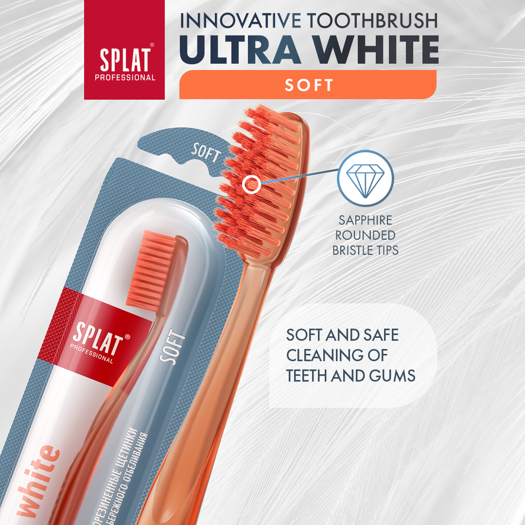 SPLAT Professional Ultra WHITE Innovative toothbrush (Orange/Grey ...