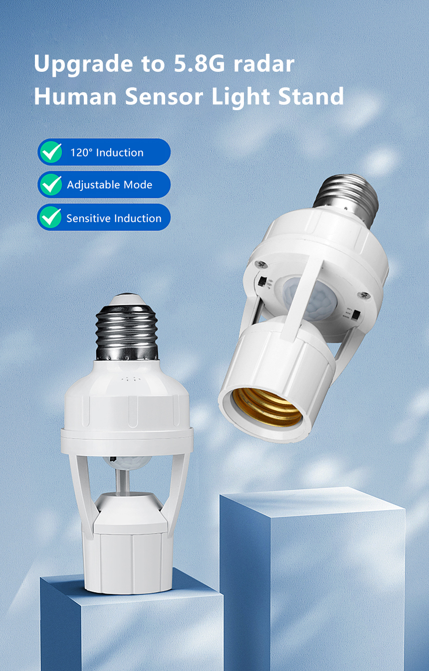 PIR Human Induction Motion Sensor LED Lamp Socket Base E27 LED Light ...