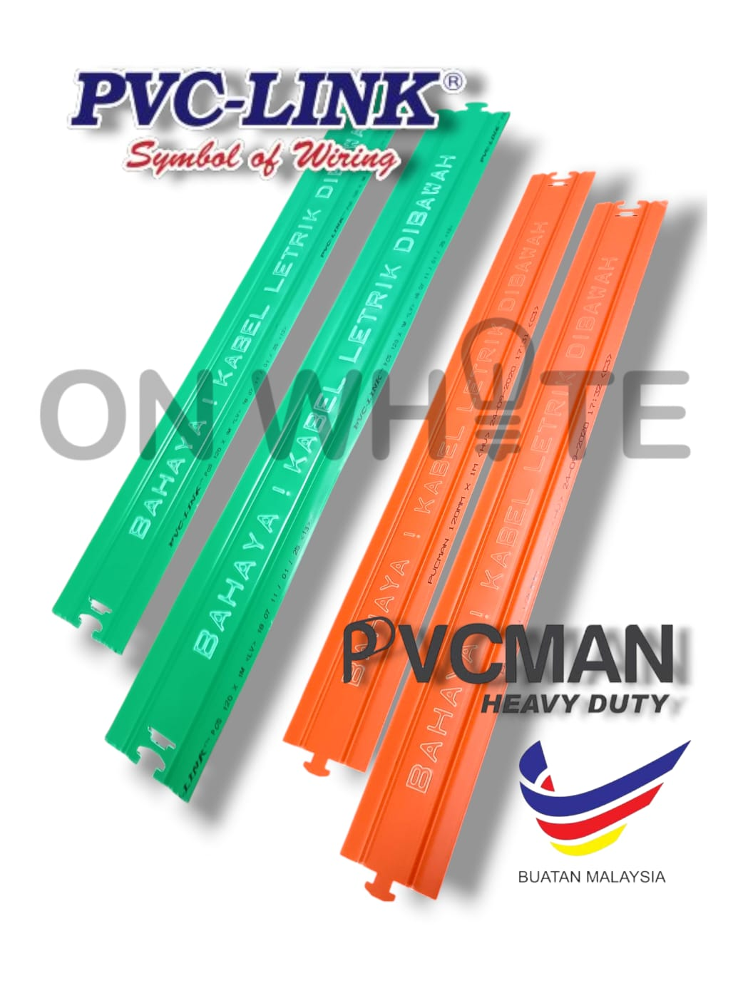 PVC LINK / PVC MAN CABLE SLAB 120mm X 1 METER ( GREEN / ORANGE ...