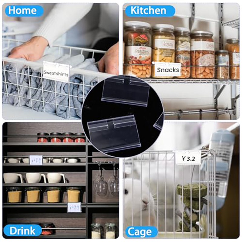 100Pc 50/60/70*42mm Clear Plastic Label Holder Removable Supermarket ...