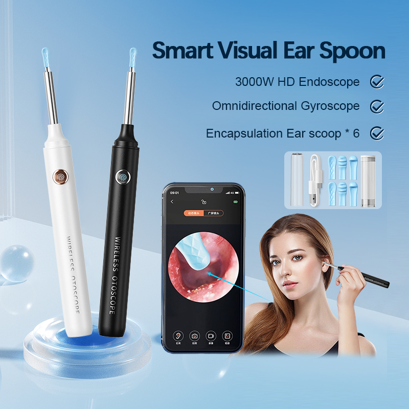 SUNUO Smart Visual Camera Ear Scoop Wireless High Precision Ear Endcope ...