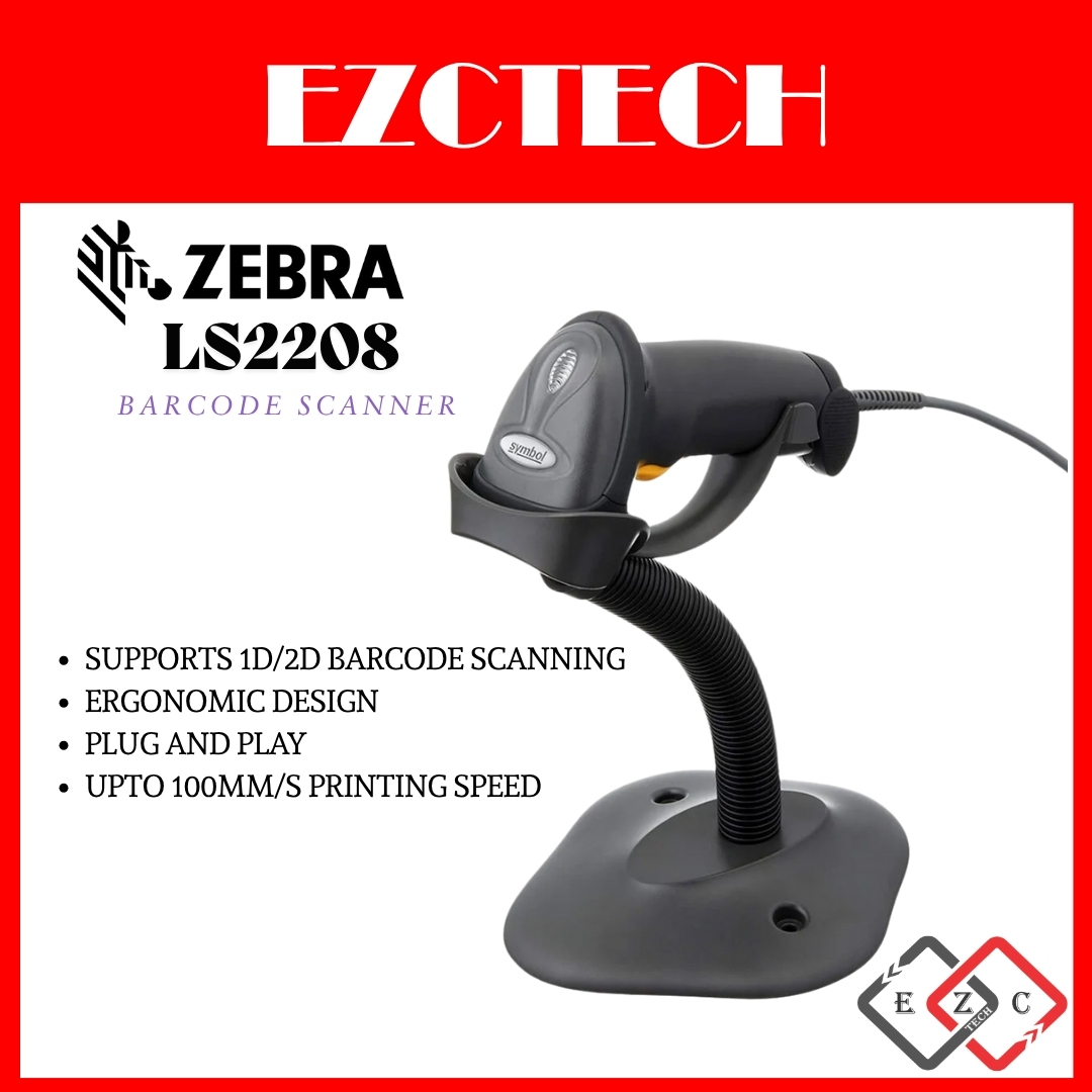 Zebra Symbol ls2208 Original handheld 1D Barcode Scanner Brand New ...