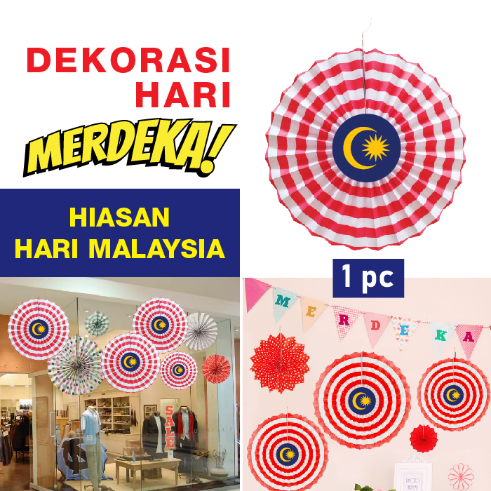 Hiasan Hari Merdeka Kipas Kertas [1 pc] Paper Fan - Hiasan Hari Merdeka ...