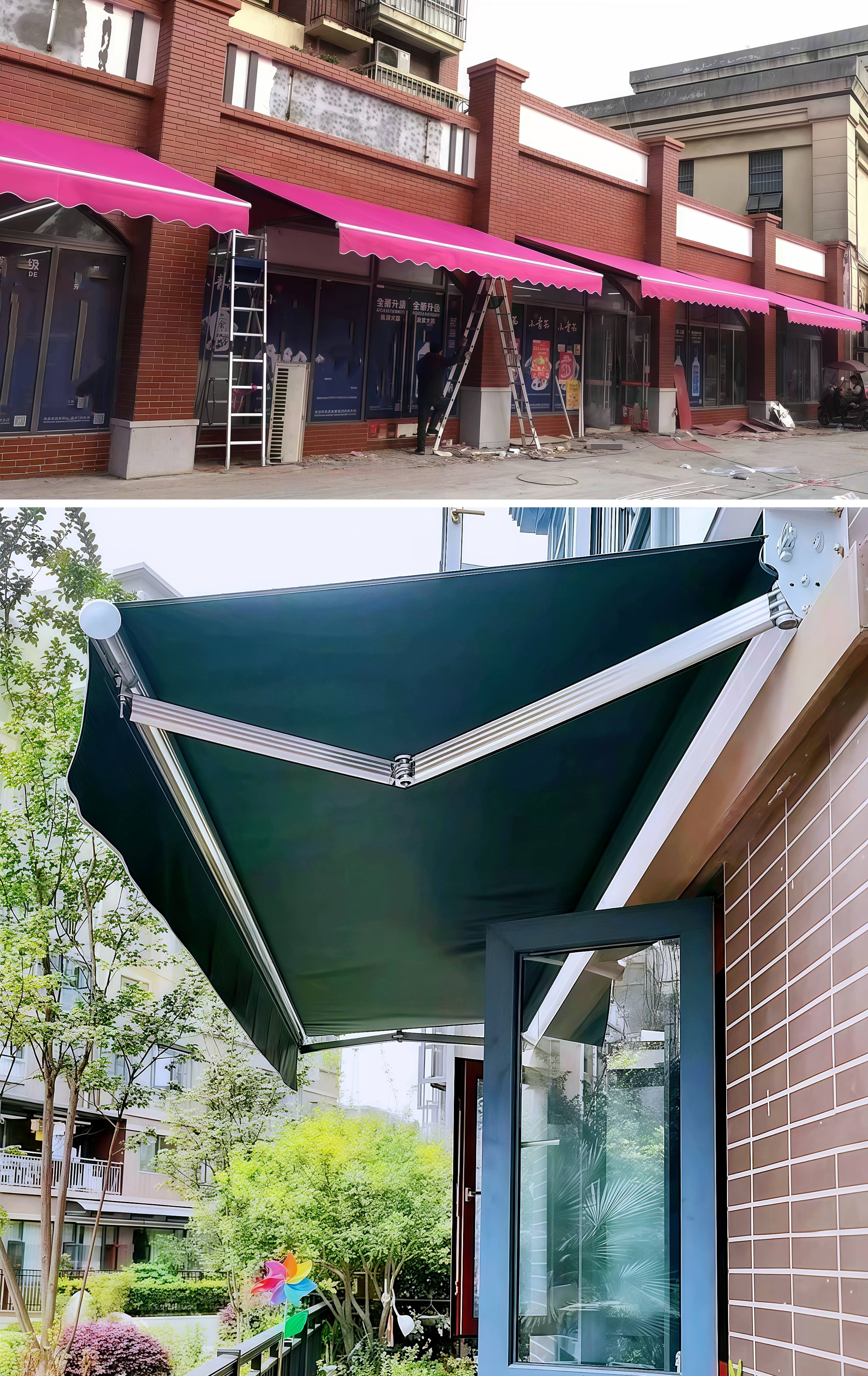 Retractable Awning Collapsible Outdoor Canopy Courtyard Folding ...
