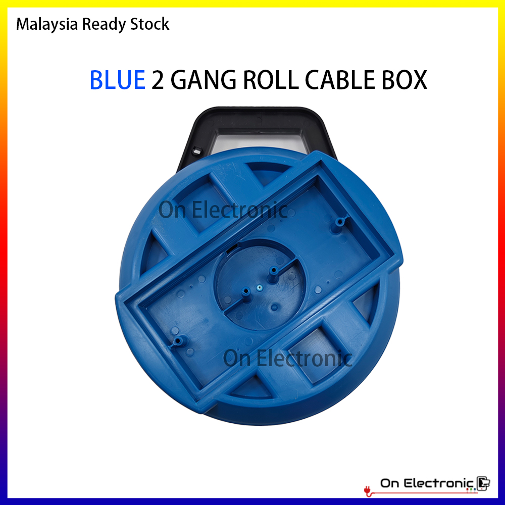 1 PCS 1 GANG / 2 GANG PVC ROLL CABLE BOX EXTENSION WIRE ROLLER RED ...