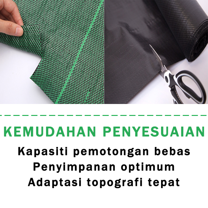 Weedmat Hijau Premium Lebar 1.5M Penutup Rumpai Tahan Lasak untuk ...