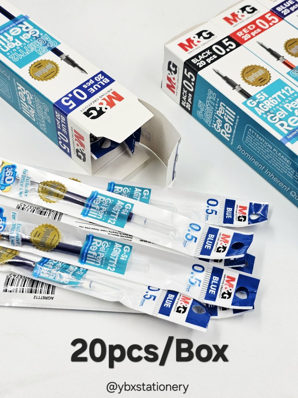 M&G Gel Pen Refill R1 R3 R5 0.5mm/0.7mm 20pcs/Box G-5i G-7i | Shopee ...
