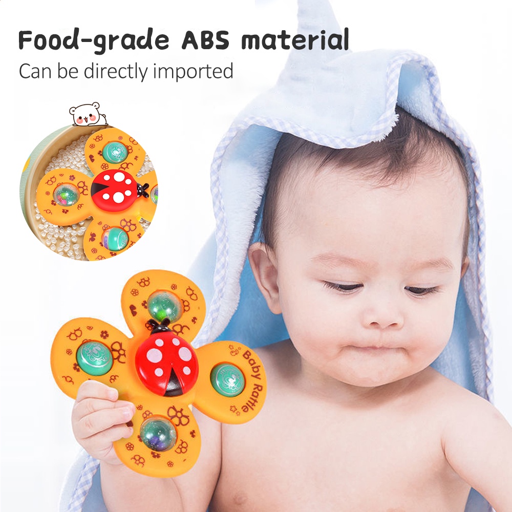 Baby Spinner Toy Set – 3PCS Suction Wall & Bath Spinning Toys for Kids ...