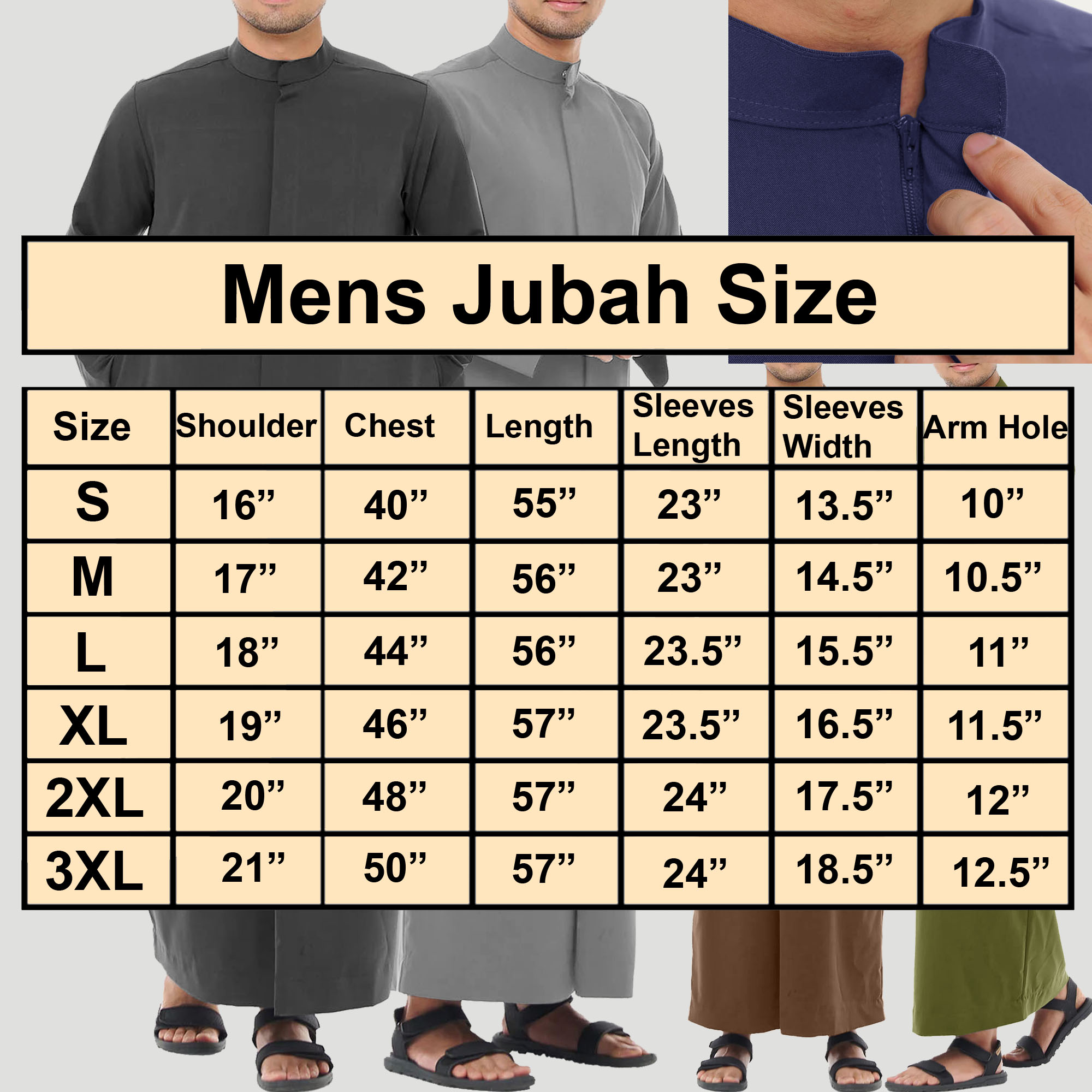 Classic Arab Style Jubah for Men Modest Round Neck Robe with Pockets ...