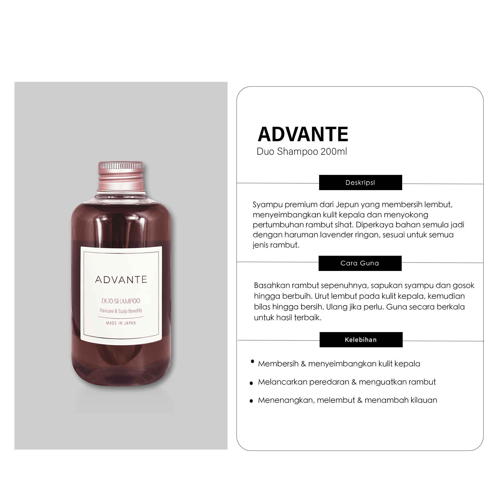 Advante Duo Shampoo 200ml – Gentle Scalp Care | Anti-Oil & Refreshing ...