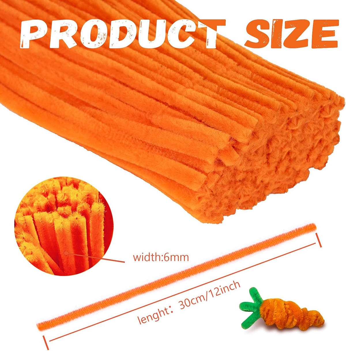 100Pcs Basic Chenille Stems Colorful Chenille Stems Pipe Cleaners ...