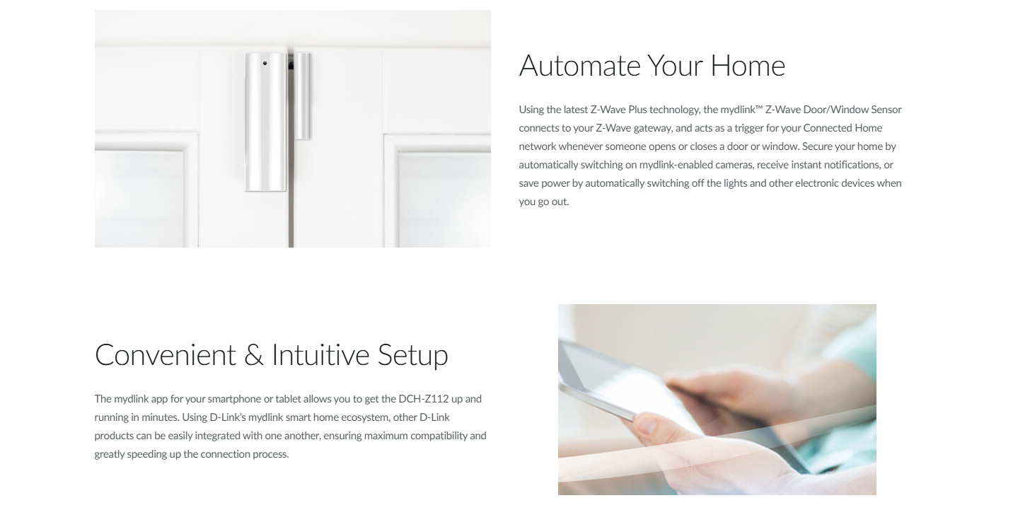 D-Link DCH-G022 Smart Home Z-Wave Hub + Door Window Sensor Z112 ...