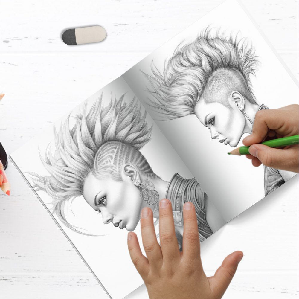 [PDF] 200 Mohawk Hairstyles Coloring Pages For Adults | Shopee Malaysia