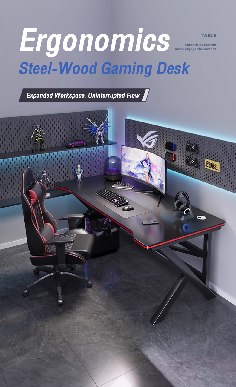 Gaming Table120/140CM Carbon Fibre Anti-Scratch Study Desk Computer ...