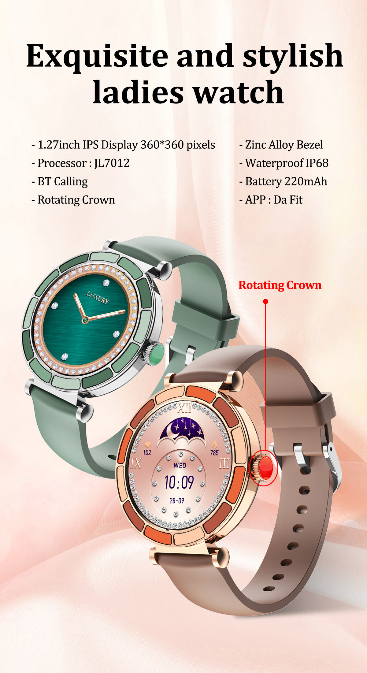 Aolon Lyra Smart Watch Women Original 33mm HD Display Small Wrist ...