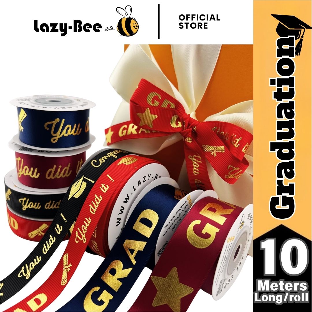 LAZY BEE Ribbon Congratulation Graduation Congrats Grad Convocation ...