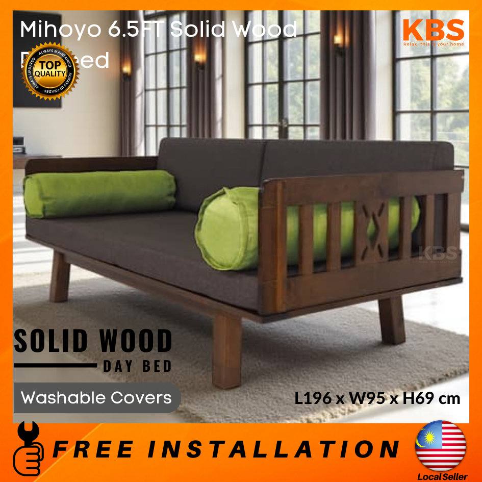 (FREE Installation+ Shipping) KBS Mihoyo 6.5FT Solid Wood Daybed / FULL ...