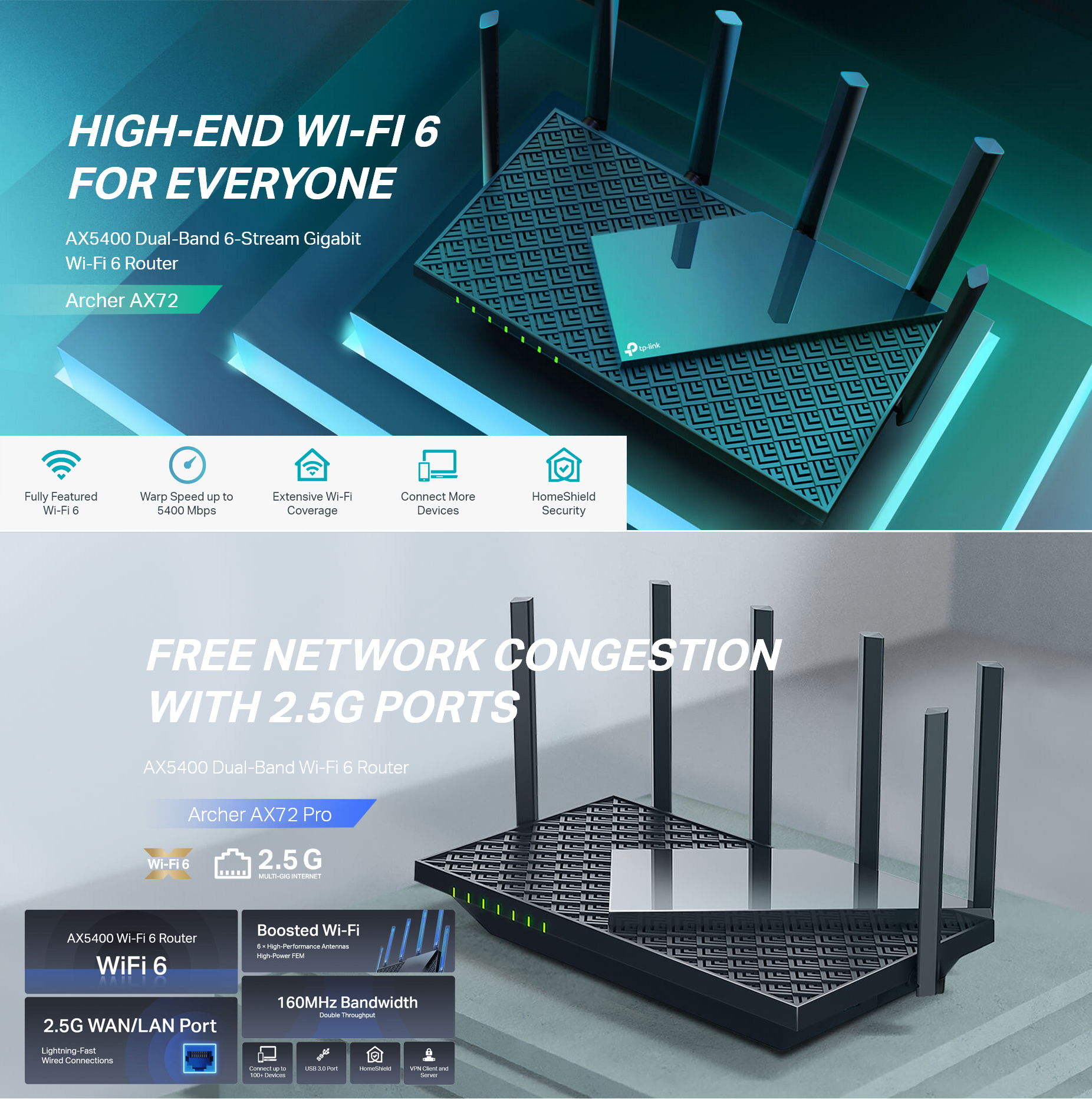 TP-LINK Archer Dual-Band Wi-Fi 6 Router - AX23 | AX53 Gigabit | AX72 ...