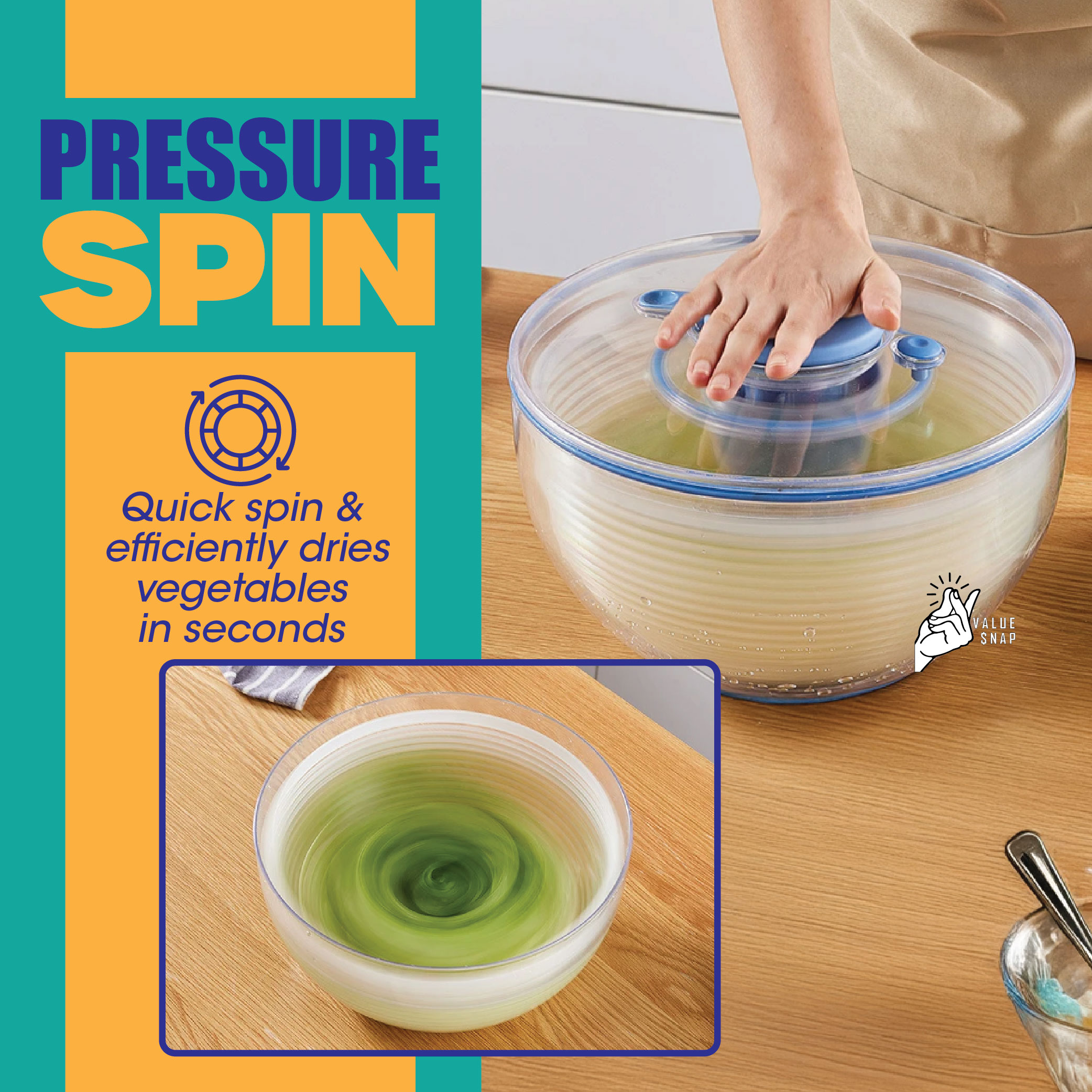 Salad Spinner Basket Press Vegetable Spinner Pengering Sayur Sayuran ...